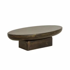 Made in Meubles Table basse ovale en bois de manguier Morana