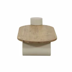 Made in Meubles Table basse ovale en bois effet béton et bois d'acacia Dalva