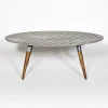 Made in Meubles Table Basse plateau motif graphique et pieds en bois ScandiGraphiK