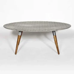 Made in Meubles Table Basse plateau motif graphique et pieds en bois ScandiGraphiK