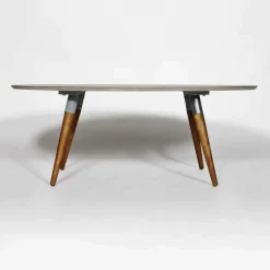 Made in Meubles Table Basse plateau motif graphique et pieds en bois ScandiGraphiK