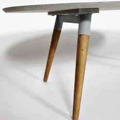 Made in Meubles Table Basse plateau motif graphique et pieds en bois ScandiGraphiK