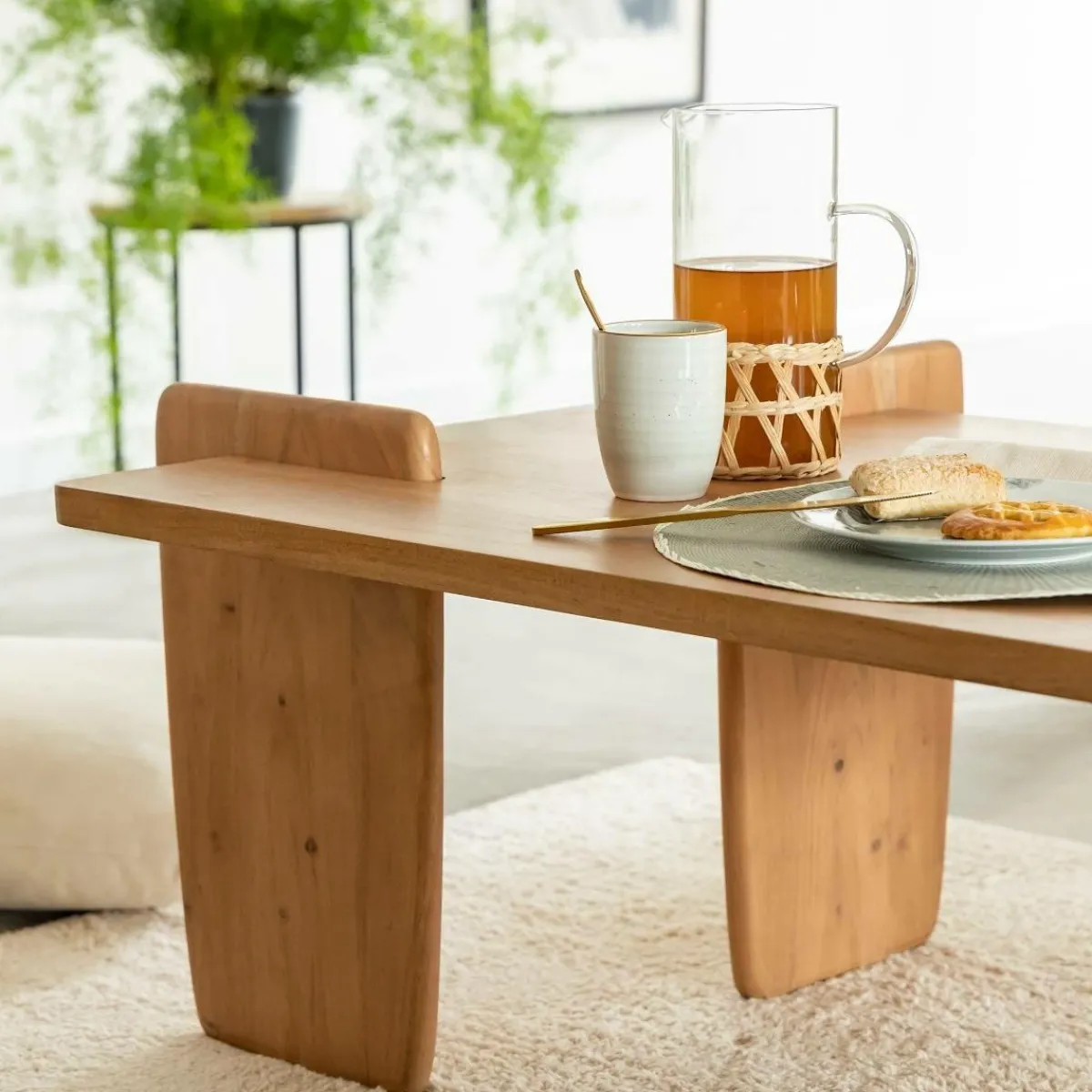 Made in Meubles Table basse rectangle en bois d'acacia Zola