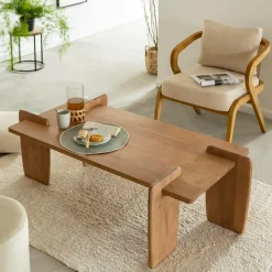 Made in Meubles Table basse rectangle en bois d'acacia Zola