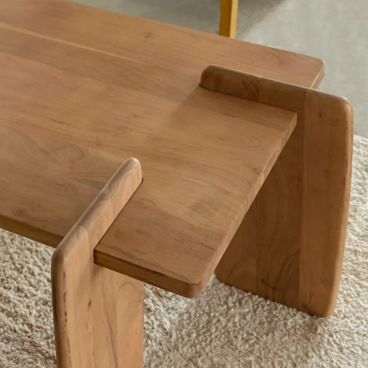 Made in Meubles Table basse rectangle en bois d'acacia Zola