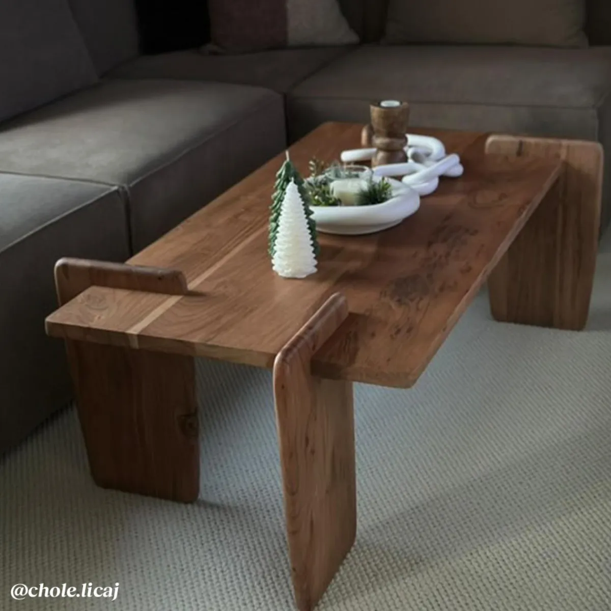 Made in Meubles Table basse rectangle en bois d'acacia Zola