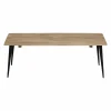 Made in Meubles Table basse rectangle en bois de manguier et métal Aimée