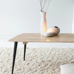 Made in Meubles Table basse rectangle en bois de manguier et métal Aimée