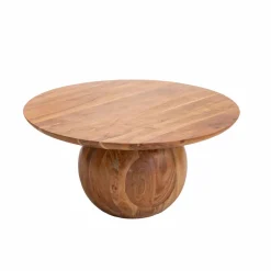 Made in Meubles Table basse ronde en bois d'acacia Charlou