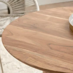 Made in Meubles Table basse ronde en bois d'acacia Charlou
