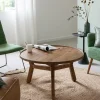 Made in Meubles Table basse ronde en bois de manguier Elara