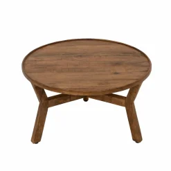Made in Meubles Table basse ronde en bois de manguier Elara