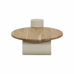 Made in Meubles Table basse ronde en bois effet béton et bois d'acacia Dalva