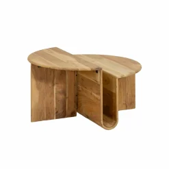 Made in Meubles Table basse ronde en bois d'acacia Astare