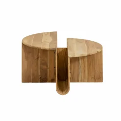 Made in Meubles Table basse ronde en bois d'acacia Astare