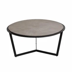 Made in Meubles Table basse ronde en bois et métal Céleste
