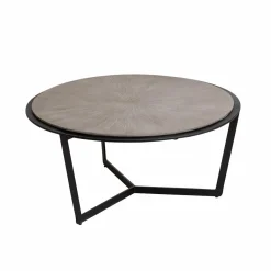 Made in Meubles Table basse ronde en bois et métal Céleste