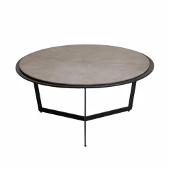 Made in Meubles Table basse ronde en bois et métal Céleste