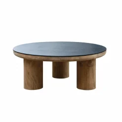 Made in Meubles Table basse ronde en pin recyclé Constance