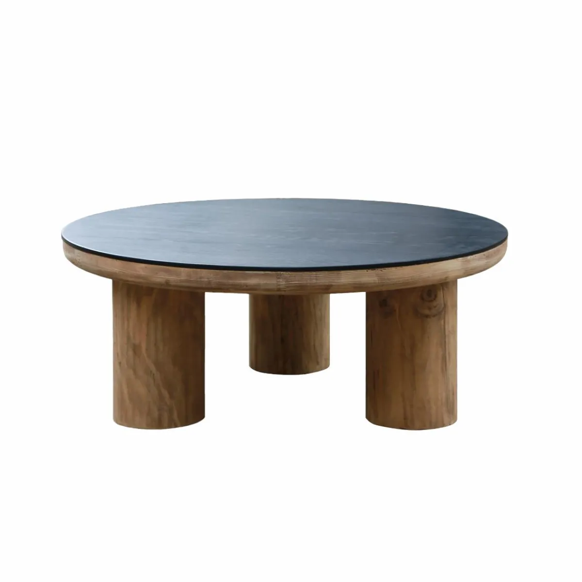 Made in Meubles Table basse ronde en pin recyclé Constance