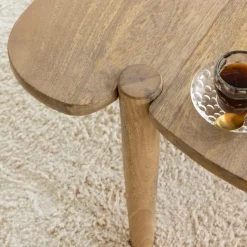 Made in Meubles Table basse vague en bois de manguier Zola