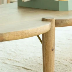 Made in Meubles Table basse vague en bois de manguier Zola
