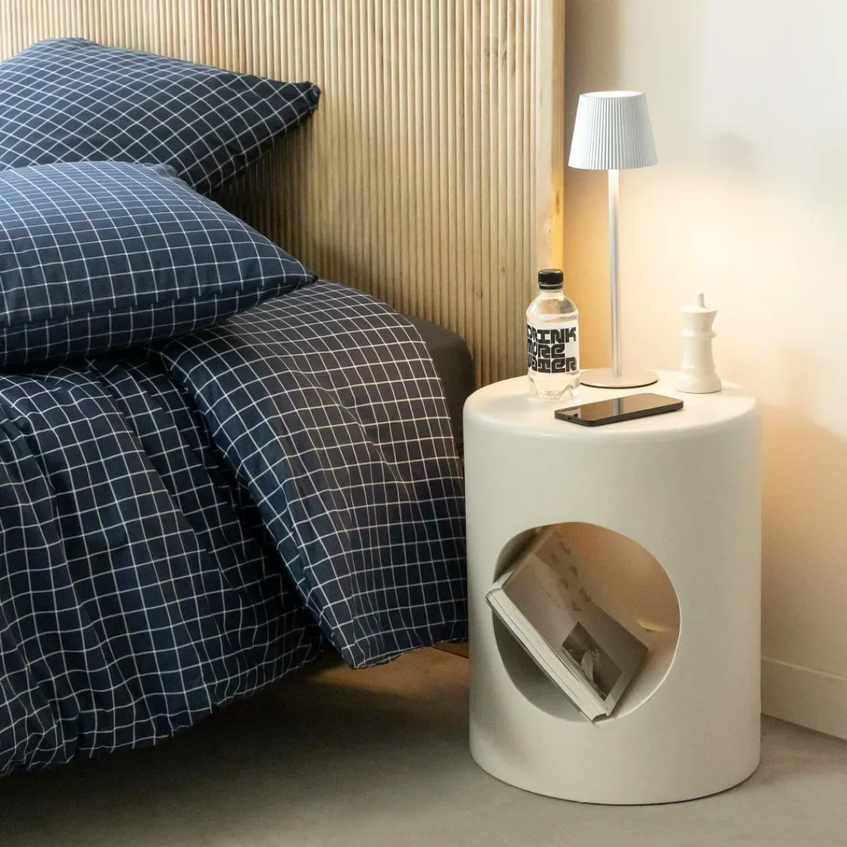 Made in Meubles Table de chevet en bois blanc peint Amelie