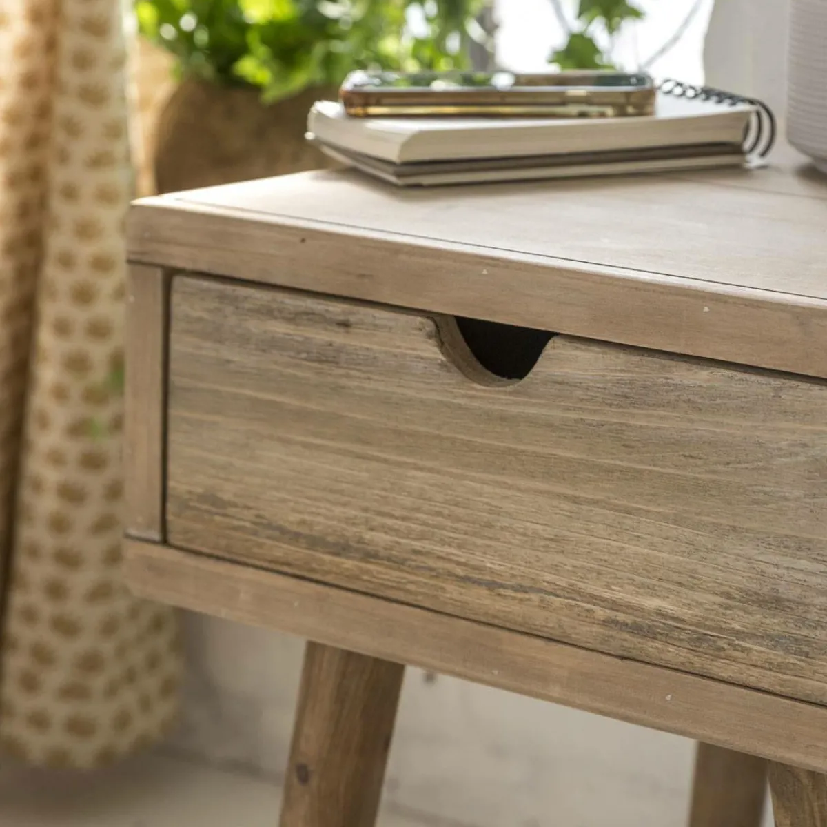 Made in Meubles Table de chevet en bois de sapin Natural