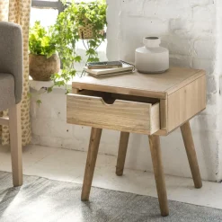 Made in Meubles Table de chevet en bois de sapin Natural