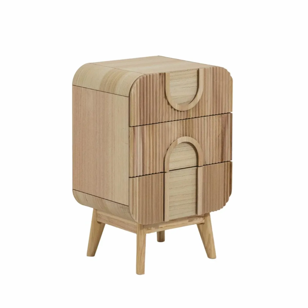Made in Meubles Table de chevet en bois de paulownia Nilo