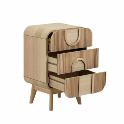 Made in Meubles Table de chevet en bois de paulownia Nilo