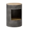 Made in Meubles Table de chevet en métal gris Locker