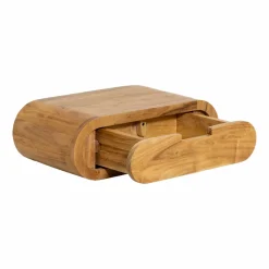 Made in Meubles Table de chevet murale arrondie en bois d'acacia Orane