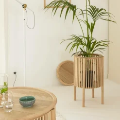 Made in Meubles Table de chevet ronde en bois de pin Vénus