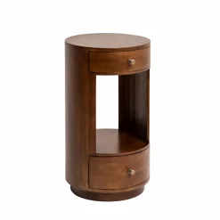 Made in Meubles Table de chevet ronde en bois de manguier Oana