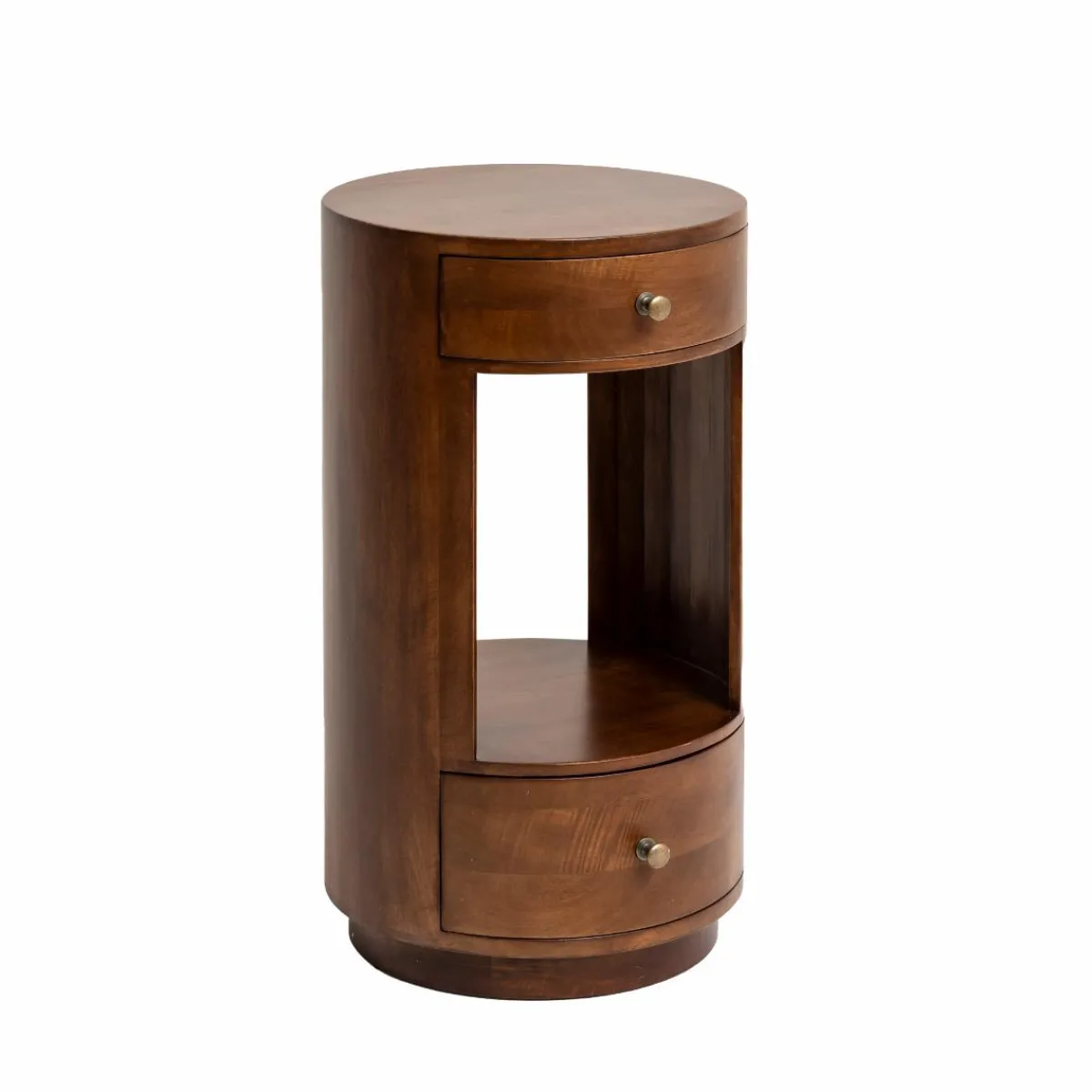 Made in Meubles Table de chevet ronde en bois de manguier Oana