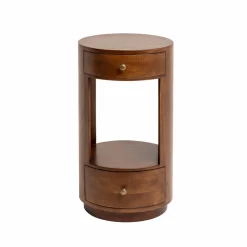Made in Meubles Table de chevet ronde en bois de manguier Oana