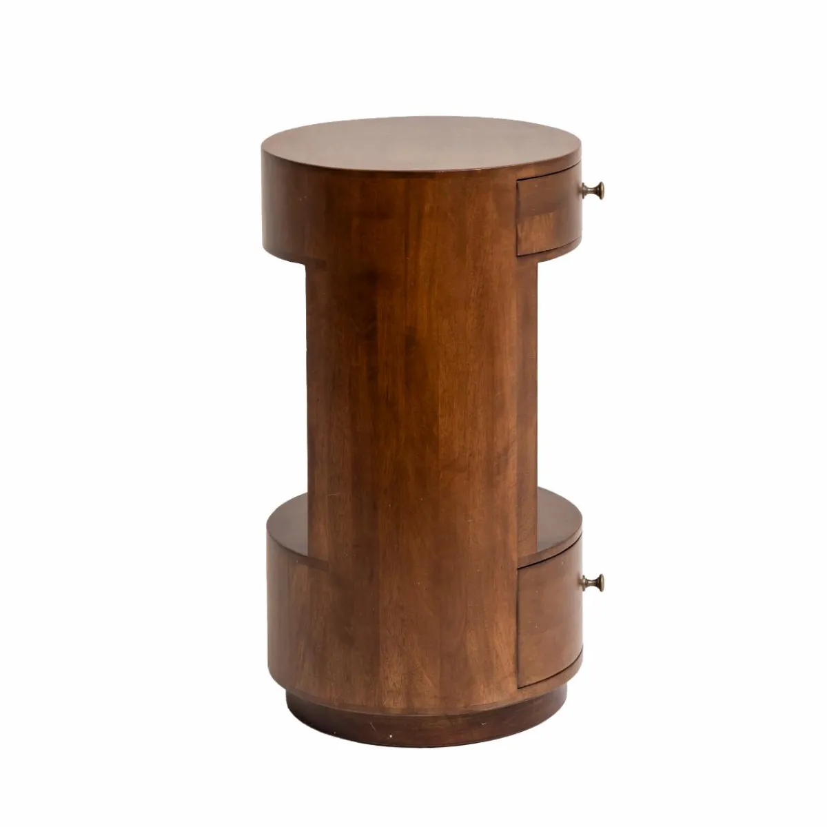 Made in Meubles Table de chevet ronde en bois de manguier Oana