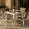 Made in Meubles Table de jardin carrée en aluminium blanc Ayden