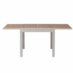 Made in Meubles Table de jardin carrée en aluminium blanc Ayden