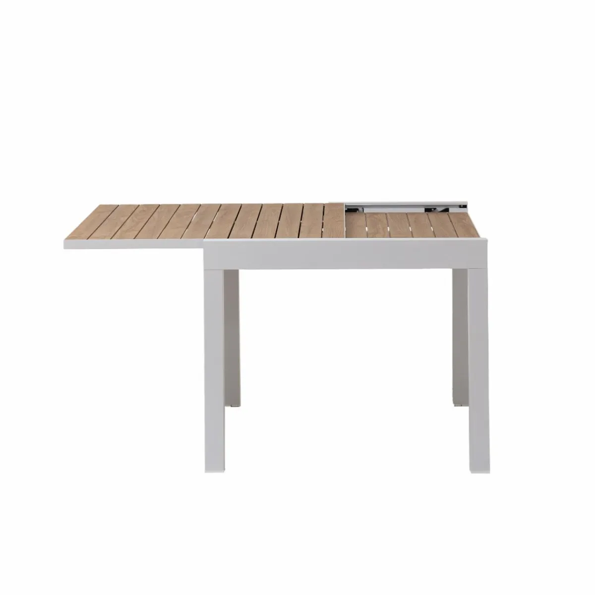 Made in Meubles Table de jardin carrée en aluminium blanc Ayden