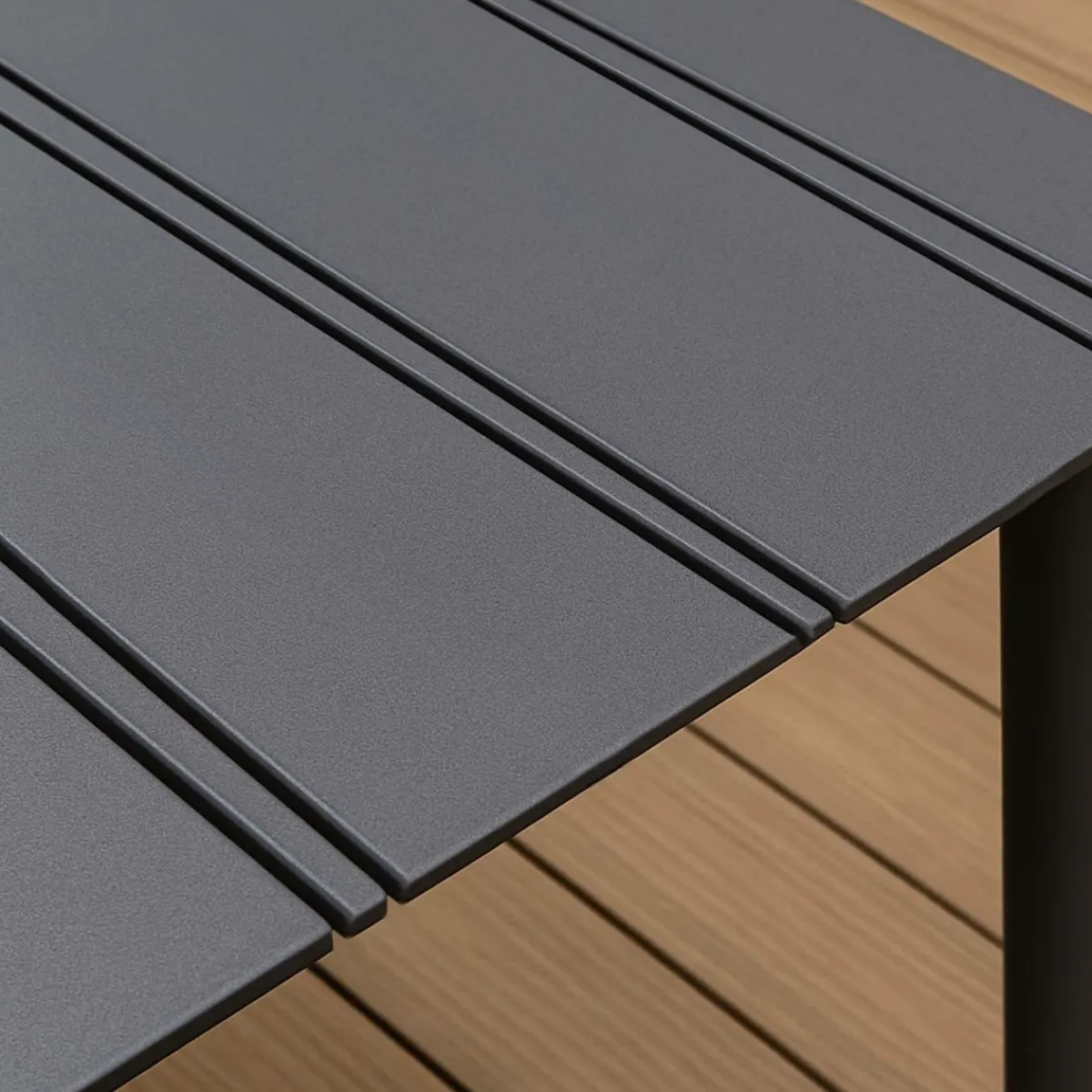 Made in Meubles Table de jardin en aluminium gris Kaïa