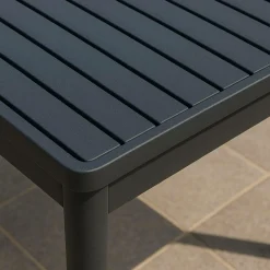 Made in Meubles Table de jardin en aluminium gris foncé Kaïa