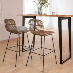Made in Meubles Table haute en bois d'acacia Tree