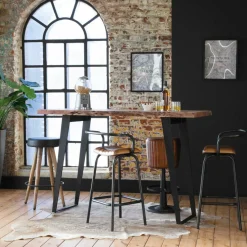 Made in Meubles Table haute en bois d'acacia Tree