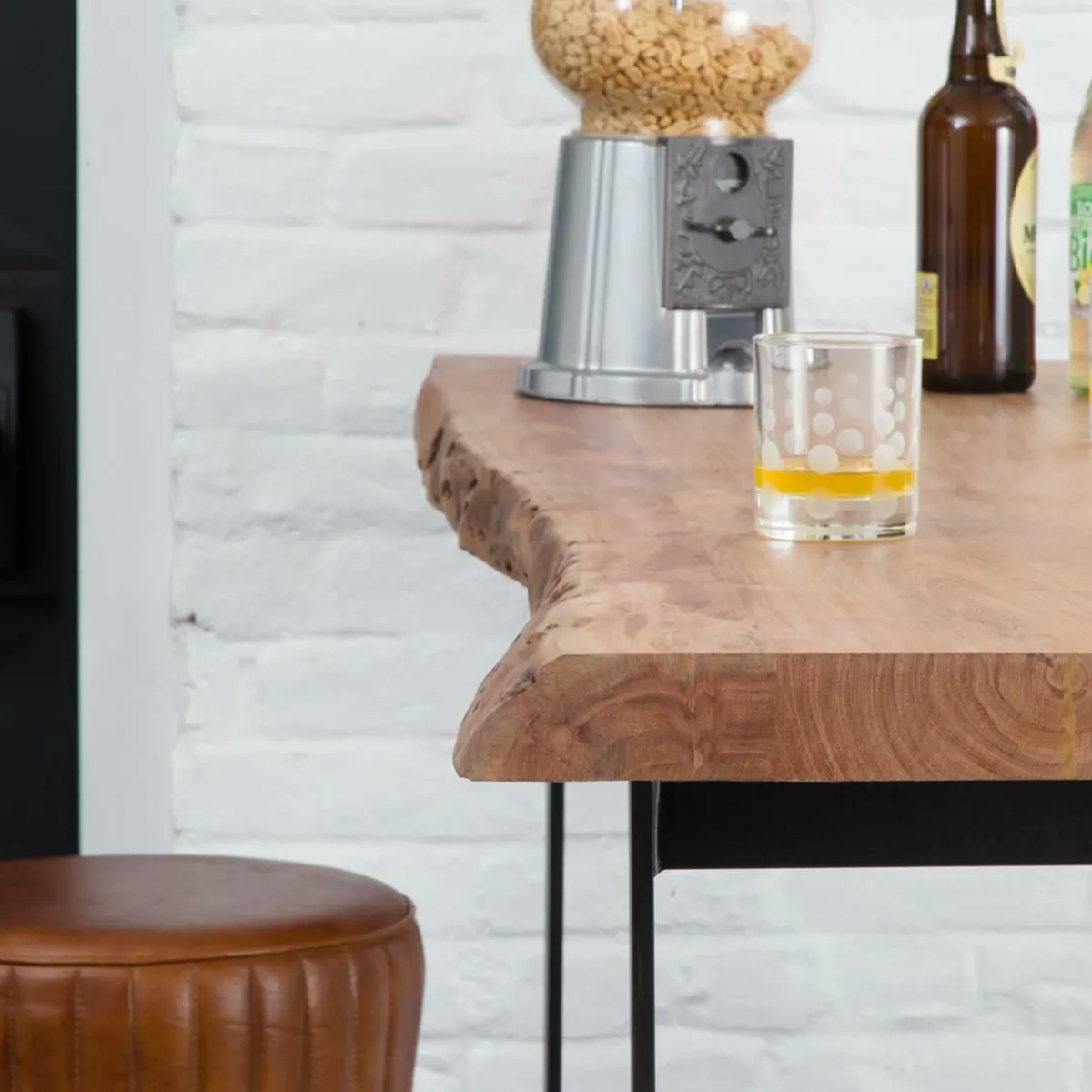 Made in Meubles Table haute en bois d'acacia Tree