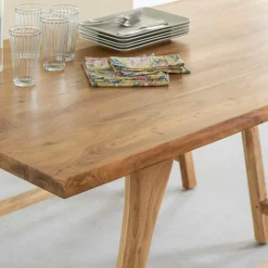 Made in Meubles Table haute en bois d'acacia Orane