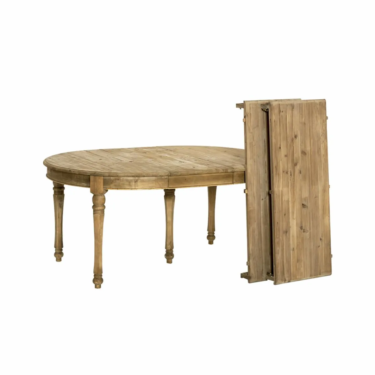 Made in Meubles Table à manger avec allonges en bois recyclé Garance