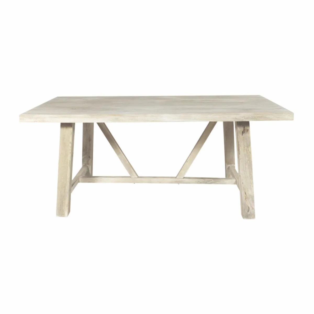 Made in Meubles Table à manger avec allonges en bois de manguier blanchi Terra