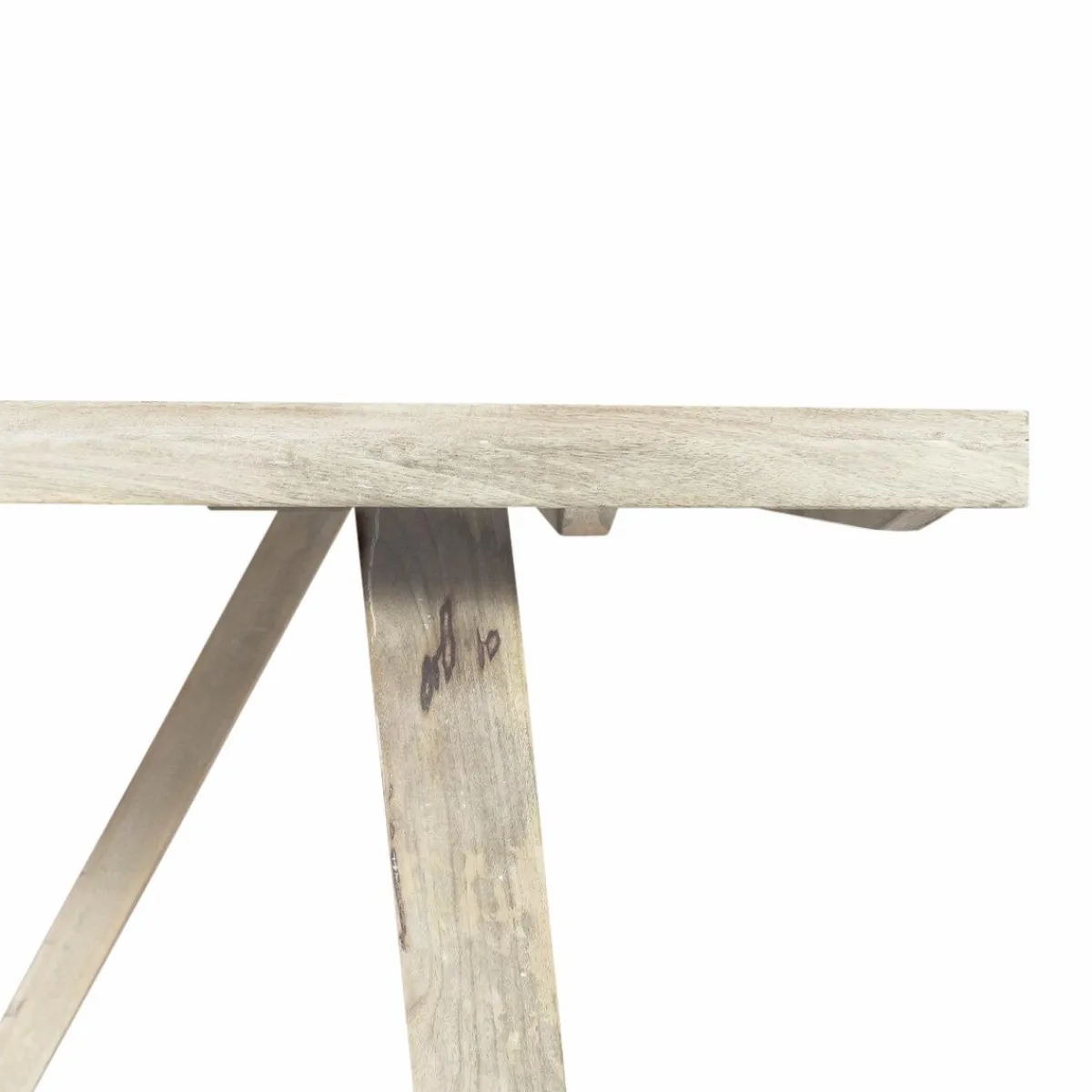 Made in Meubles Table à manger avec allonges en bois de manguier blanchi Terra
